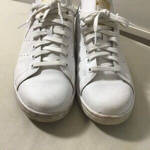 Adidas Stan Smith Women's Size 11 White Gold Metallic Sneakers Shoes